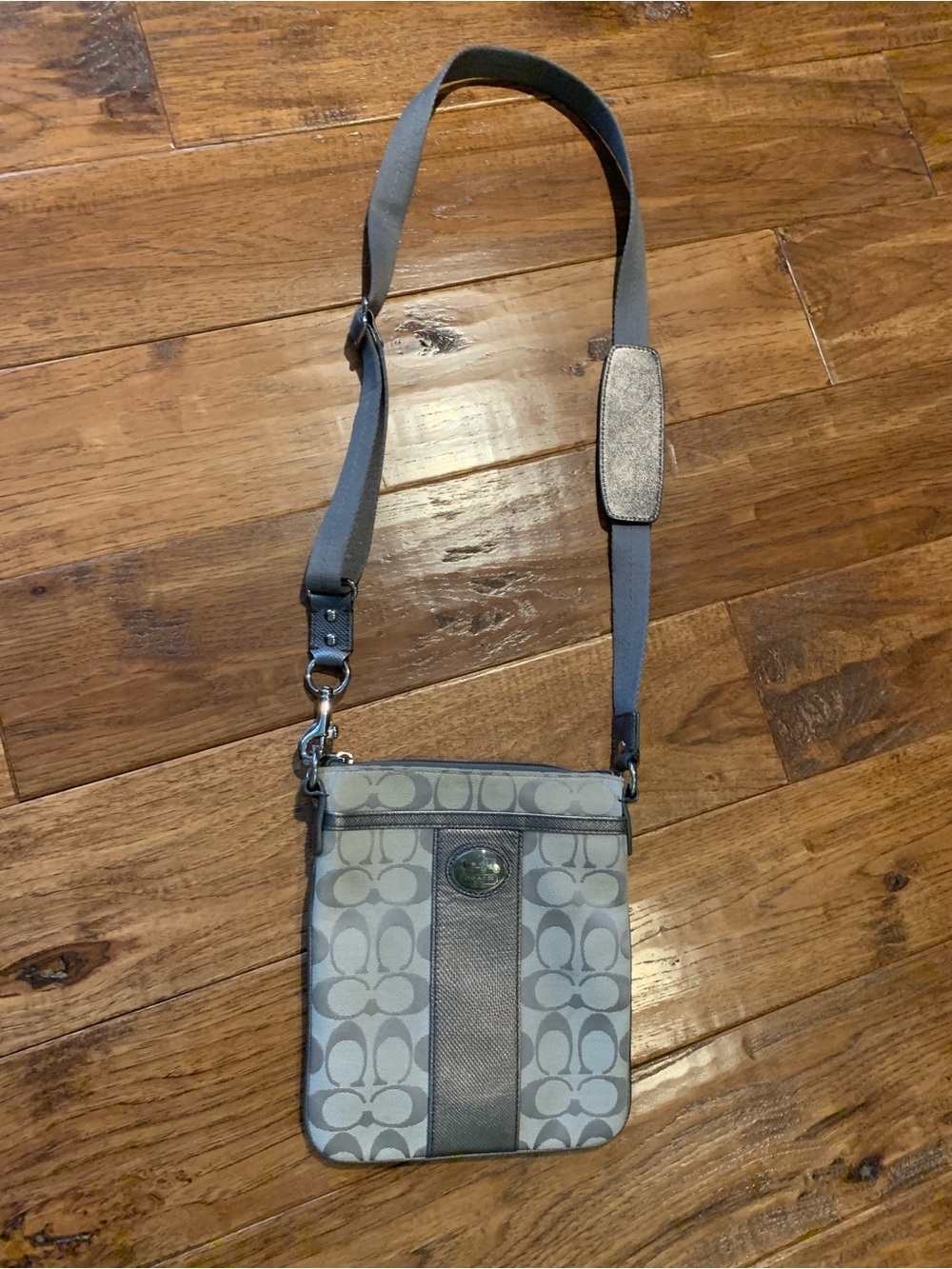 Coach Gray Signature Crossbody Messenger